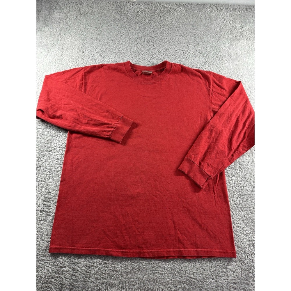 VINTAGE Nike Crewneck Shirt Mens‎ Large Red Long Sleeve Blank Essential Basic